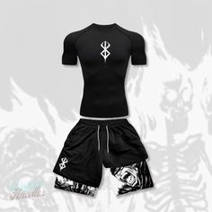 Anime Shirt and Shorts Mens Gym Workout Activewear Clothes. 2 Pieces/Set. ❤️Show your love for the popular anime series Berserk with these stylish and comfortable high-performance outfits. The shorts feature a 3D print of Guts, the main character, in all his badass glory. They are made from a lightweight, breathable fabric that will keep you cool and dry during your workouts. The shorts also have a built-in mesh liner for added comfort. These shorts are perfect for running, working out, or just Mens Gym Workout, Running Outfit Men, Anime Shorts, Clothes Anime, Fitness Gift, Mens Gym, Anime Shirts, Gym Workouts For Men, Performance Outfits