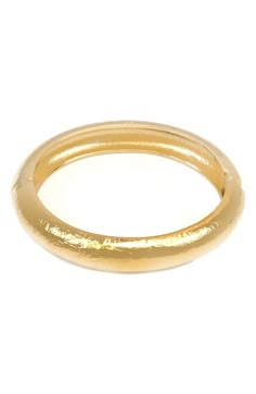 Subtle texture enhances the light-catching shine of a chunky bangle plated in 14-karat gold. 14k-gold plate Imported 120000 Dollars, Big Gold Bracelet, Gold Chunky Jewelry, Chunky Bangles, Chunky Gold Bracelet, Chunky Gold Jewelry, Jewelry Stack, Bday List, Bangles Making