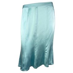 Check out this item from 1stdibs! F/W 2003 Yves Saint Laurent by Tom Ford Baby Blue Silk Satin Flare Skirt: https://www.1stdibs.com/id-v_15641092 Elegant Blue Satin Bottoms, Blue Fitted Satin Bottoms, Fitted Blue Satin Bottoms, Blue Fitted Satin Skirt, Fitted Satin Finish Skirt For Spring, Blue Satin Bottoms For Formal Occasions, Formal Blue Satin Bottoms, Blue Fitted Silk Skirt, Blue Satin Evening Skirt