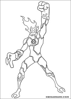 an image of a cartoon character from the power rangers coloring page