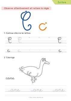 the letter c is for goose and it has two letters in different colors, including one with