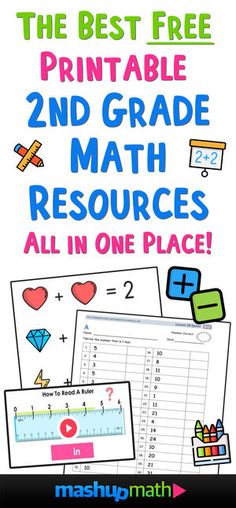 the best free printable 1st grade math resources for all in one place with text