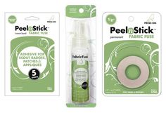 two packagings for fabric stick and an adhesive tape