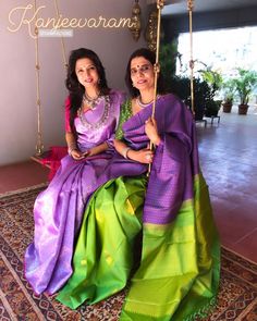 sarees-that-every-mother-daughter-would-love-to-wear Mekhela Sador, Pink Silk Saree, Cutwork Saree, Saree Petticoat, Silk Saree Kanchipuram, Purple Saree, Lilac Lavender