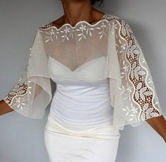 Shrug Top, Sparkling Wedding, Bridal Shrug, Lace Cape, Bridal Cover Up, Lace Top Dress, Bridal Cape