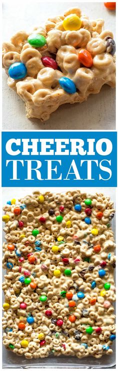 cheerio treats made with cereal and m & m's