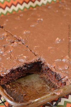 a chocolate cake sitting on top of a pan