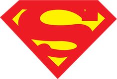 a superman logo with the letter s in yellow and red, on a white background