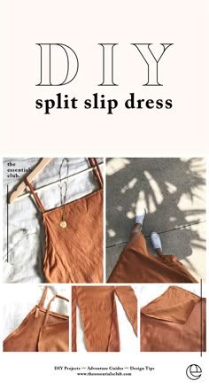 the diy slip dress pattern is shown with instructions to make it easy and comfortable