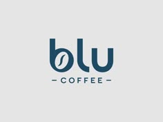 the blu coffee logo on a gray background