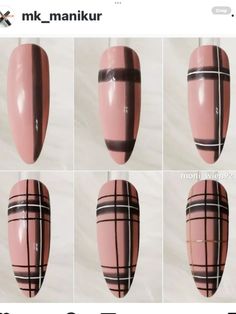 Plaid Nail Design Tutorial, Plaid Nails Step By Step, How To Plaid Nails Tutorials, Plaid Nail Art Tutorial, How To Plaid Nails, Plaid Nail Tutorial, Plaid Nails Tutorial, Plaid Nails Pink, How To Do Plaid Nails