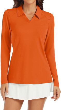 Amazon.com: Ivicoer Womens Golf Shirt Polo Collared Dry Fit V Neck Tennis Top Long Sleeve Clothes for Ladies : Clothing, Shoes & Jewelry Tennis Top, Womens Golf, Womens Golf Shirts, Athletic Clothes, Tennis Tops, Collared Top, Ladies Clothing, Sleeves Clothing, Collar Top