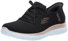 PRICES MAY VARY. Skechers Hands Free Slip-ins for an easy fit Exclusive Heel Pillow holds your foot securely in place Skechers Air-Cooled Memory Foam cushioned comfort insole Touchless footwear Black Slip-on Walking Shoes With Air Cushioning, Black Slip-on Sneakers With Ortholite Insole And Round Toe, Classy Sneakers, Black Slip-on Sneakers For Walking With Cushioned Footbed, Black Synthetic Slip-on Sneakers With Cushioned Footbed, Skechers Memory Foam, Skechers Women, Kids Luggage, Food Service