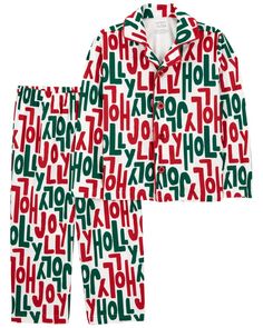 Crafted in cozy fleece with a festive Christmas design, these pajamas are perfect for the holiday season. Holiday Long Sleeve Sleepwear For Pajama Party, Holiday Cotton Sets For Pajama Party, Cozy Long Sleeve Christmas Sleepwear, Festive Winter Cotton Sleepwear, Holiday Cotton Loungewear Sets, Festive Holiday Sleepwear, Festive Holiday Long Sleeve Sleepwear, Festive Long Sleeve Holiday Sleepwear, Holiday Cotton Loungewear Sleepwear