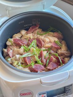 the food is cooked in the slow cooker