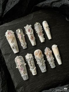 Fake Nails Designs, Asian Nails, Fantasy Nails, Stylish Nails Designs, Kawaii Nails, Nails 2024, Luxury Nails