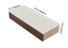 an image of a white and brown box with measurements for the top section on it