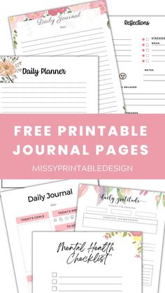 free printable journal pages with the title