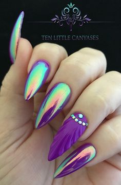 Mermaid Nail Art, Nagellack Trends, Mermaid Nails, Holographic Nails, Hot Nails, Fancy Nails, Dope Nails, Nail Arts, Creative Nails