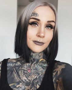 Ghost Roots Hair, Ghost Roots, Alt Hair, Silver White Hair, Monami Frost, Tattoo Face, Goth Hair, Face Girl, So Me