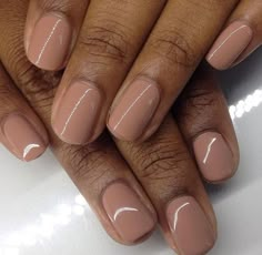 nails Brown Toe Nail Polish, Nails On Dark Skin Hands, Dark Skin Nail Polish, Nails Basic, Natural Nails Manicure, Nude Nail Polish, Nude Nail, Simple Gel Nails