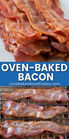 Oven-Baked Bacon pin collage Oven Fried Bacon, Bacon In Oven, Oven Bacon, Oven Baked Bacon, Make Bacon, Thanksgiving Brunch, Bacon In The Oven, Cooking Bacon, Baked Bacon