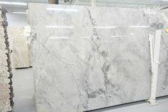 white marble is displayed in a store