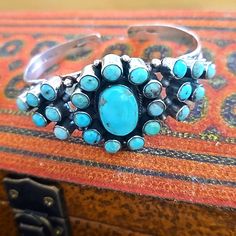 Large Sterling Silver Navajo Turquoise Cuff Bracelet Stamped Sterling 7" It's Adjustable In Excellent Condition. Navajo Jewelry, Turquoise Bracelet Cuff, Navajo Turquoise, Turquoise Cuff, Jewelry Sterling Silver, Womens Jewelry Bracelets, Cuff Bracelet, Sterling Silver Jewelry, Cuff