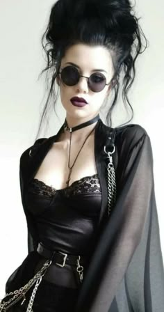 Dark Goddess Fashion, Gothic Chic Aesthetic, Types Of Gothic Fashion, Millenial Alt Fashion, Witchy Wedding Guest Outfit, Summertime Goth Outfits, Black Dress With Chains, Witch Aesthetic Fashion Outfit, Whimisigothic Clothes