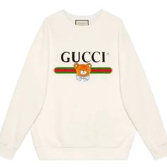 Limited Edition Sold Out Hoodie - Never Been Worn With Tags! Gucci Hooded Hoodie For Fall, Gucci Casual Long Sleeve Hoodie, Casual Gucci Hooded Sweatshirt, Gucci Embroidered Logo Long Sleeve Sweatshirt, White Gucci Sweatshirt With Logo Print, Gucci White Crew Neck Sweatshirt, White Gucci Sweatshirt With Long Sleeves, White Gucci Casual Sweatshirt, Luxury White Winter Sweatshirt