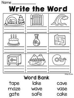 a worksheet with words and pictures on it