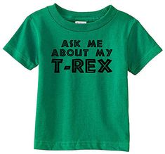 Green 'Ask Me About My T-Rex' Flip-Up Tee - Toddler & Boys