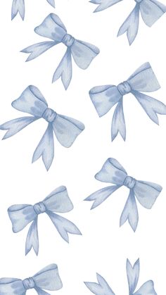 several blue bows are shown on a white background