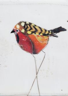 a painting of a bird on a white background