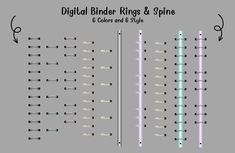 the digital bird rings and spires are shown in three different colors