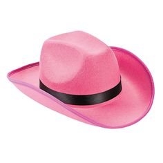 Hot+Pink+Cowboy+Hat+-+OrientalTrading.com Cow Girl Hats, Hot Pink Cowboy Hat, Cow Boy Hat, Spirit Gear, Girl Hats, Pink Cowboy Hat, Country Hats, Pink Cowboy, Cowboy Costume