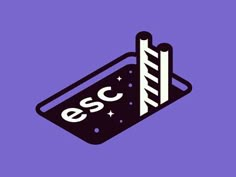 a purple background with the words esc on it