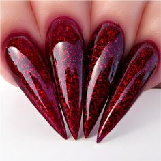 When there is this much red glitter mixed in with deep burgundy, its okay to admit that I’m bossy! "Our patented formula of gel polish assures long lasting wear and high-gloss shine that resists fading and color changes over time. This soak-off gel polish can be applied as a two or three step system and will cure in 30 seconds under LED lamp or 2 minutes under UV lamp." Product Type: GLITTER *Colors are also available in Dip Powder and Nail Lacquer* Size: 15 mlMade in the USA PLEASE NOTE: We strive to make our digital color swatches as accurate as possible to the actual product color but due to different monitor settings and electronic devices colors may differ slightly. Kiara Sky Gel Polish, Nails Dip, Kiara Sky, Sky Nails, Dip Nails, Burgundy Nails, Long Lasting Nails, Gel Lacquer, Deep Burgundy