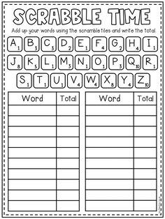 a printable worksheet for the word scramble