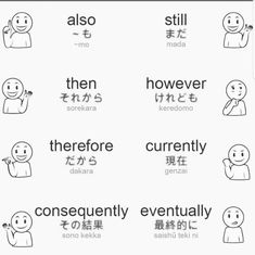 the different types of words in english and japanese characters are shown on this page, which includes