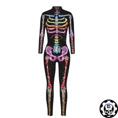 The most beautiful flowery skull costume Morph yourself into the most beautiful lady bones of them all with this skull costume floral. Made with superb attention to detail, it will help you embody the structure of our bones. It will fit your body perfectly as it's an elastic jumpsuit. Ladies, be unique and wear the skull costume floral ! High quality Comfortable wearing Different sizes Halloween Costume Jumpsuit, Skull Costume, Costume Jumpsuit, Trendy Jumpsuit, Skeleton Costume, Trendy Pants, Skeleton Print, Printed Jumpsuit, Jumpsuit Fashion