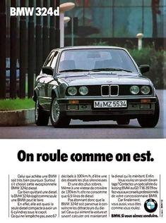 an advertisement for the bmw 3 - series sedan, which is on sale in europe