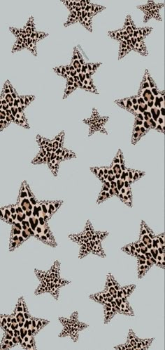 an animal print star pattern on a light blue background