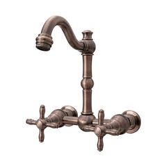 an old fashioned faucet with two handles and nozzles on the side