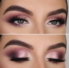 Pink Dress Makeup, Rose Gold Makeup Looks, Pink Wedding Makeup, Maroon Makeup, Romantic Makeup, Pretty Eye Makeup