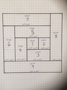 the floor plan for an office building with four square feet and five squares on each side