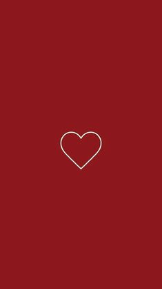 a red background with a white heart on the bottom right corner and an outline in the middle