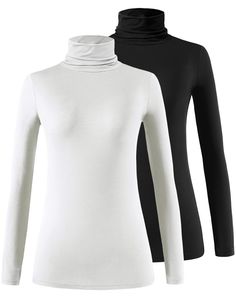 PRICES MAY VARY. MATERIAL🇺🇸The womens long sleeve turtleneck is made of 95% Modal and 5% Spandex. The turtleneck for women is loved for great stretch,skin-friendly and breathable fabric,which is very suitable for an undershirt or a basic T-shirt.The women turtleneck can give you the ultimate in luxurious comfort. DESIGN🇺🇸This T-shirt designed with long sleeve and turtleneck.This slim fitted turtleneck tops is perfect for wearing under other garment in cold days as a layering undershirt. The Womens Golf Shirts, Turtleneck T Shirt, Turtleneck Shirt, Fitted Turtleneck, Turtleneck Long Sleeve, Layered Fashion, Womens Turtleneck, Basic Long Sleeve, Long Sleeve Turtleneck