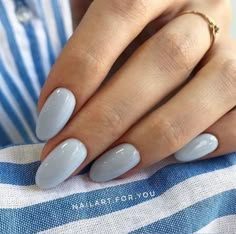 Blue Nail Inspo, Light Blue Nail, Nails Neutral, Blue Nail, Nails Cute, Classy Nails