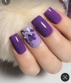 Purple Color Nail Art, Purple Gel Nails Designs, Purple Nails Art Designs, Classy Summer Gel Nails, Gel Nails Ideas Purple, Nail Art Purple Designs, Purple Nail Art Designs Lavender, Nail Art On Purple Nails, Pedicure Ideas Purple